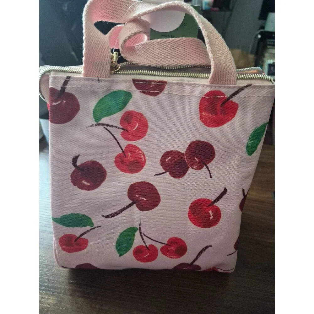 NWT Kate Spade New York Lunch Bag Tote Insulated Food Box Cooler Cherry Pattern
